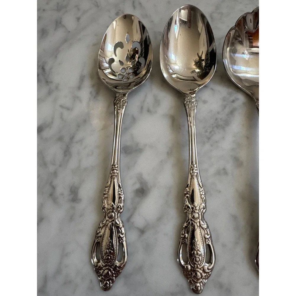 Oneida Monte Carlo Deluxe Stainless Ornate Pierced Hostess Serving Set 6pc